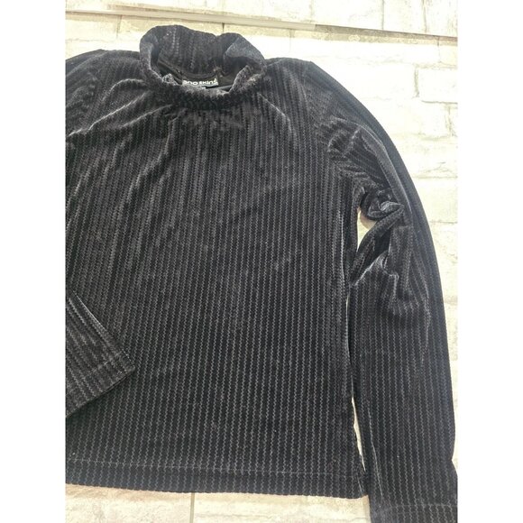 Sno Skins Velvet Turtleneck Long Sleeve Top Medium Black - Picture 6 of 10